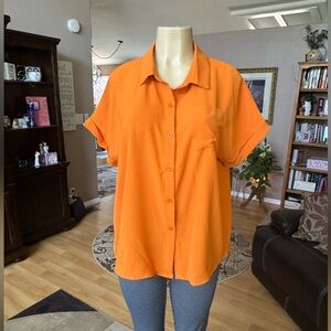 SHEIN orange short sleeve blouse-size 12